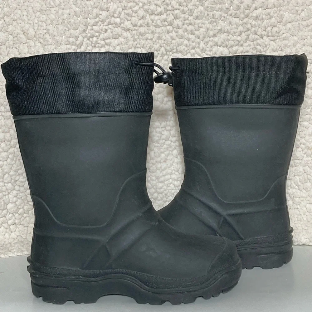 Wonder Nation Kids Black Ice Storm Waterproof Insulated Winter Snow Boots SZ 10